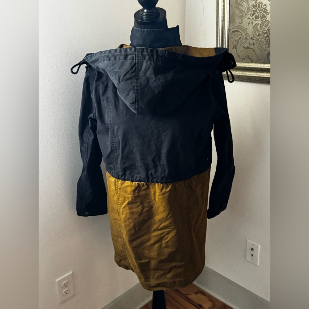 J.Crew Color Block Waxed Cotton‎ Field Jacket Size XS Detachable hoodie women’s - Picture 6 of 14